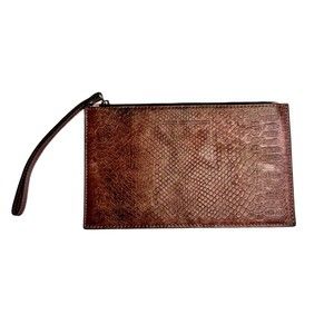 Aimee Kestenberg Leather Wristlet Wallet Snake Skin Print